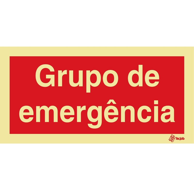 [I0616A] SINAL FOTOLUMINESCENTE GRUPO DE EMERGÊNCIA 200x100mm