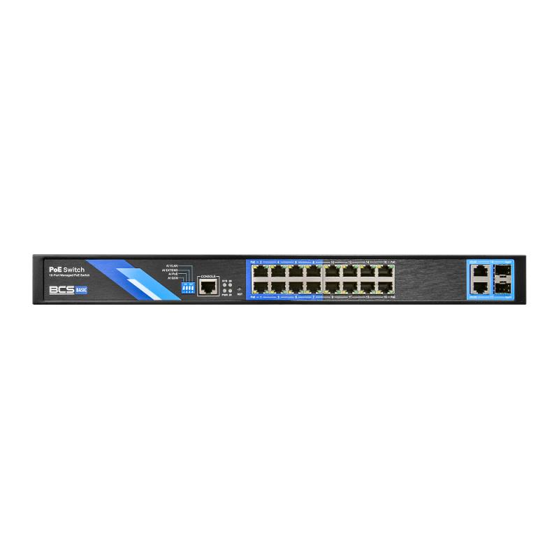 SWITCH BCS BASIC GERIDO 16xPoE 100Mbps + 2xUPSFP 1Gbps 150W 802.3AF/AT