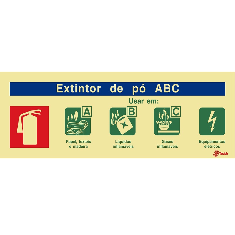 SINAL FOTOLUMINESCENTE AGENTE ABC 240x85mm