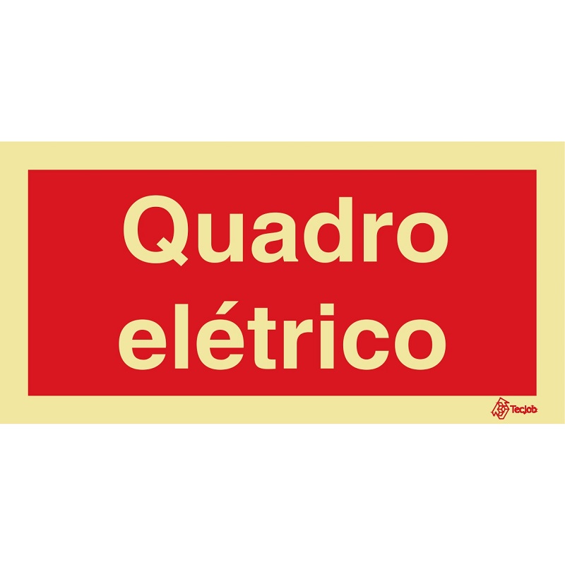 [I0649A] SINAL FOTOLUMINESCENTE QUADRO ELÉTRICO 200x100mm