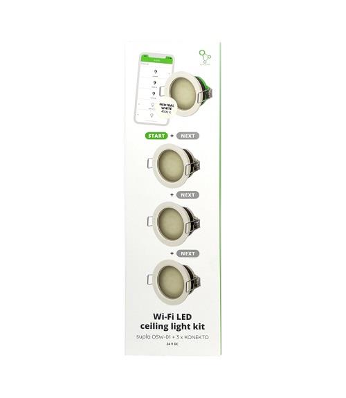 [ZMZSO-01/4000] KIT DE CONTROL DE ILUMINACIÓN WI-FI: 1 OSW-01  + 3 DOWNLIGHTS - 4000K