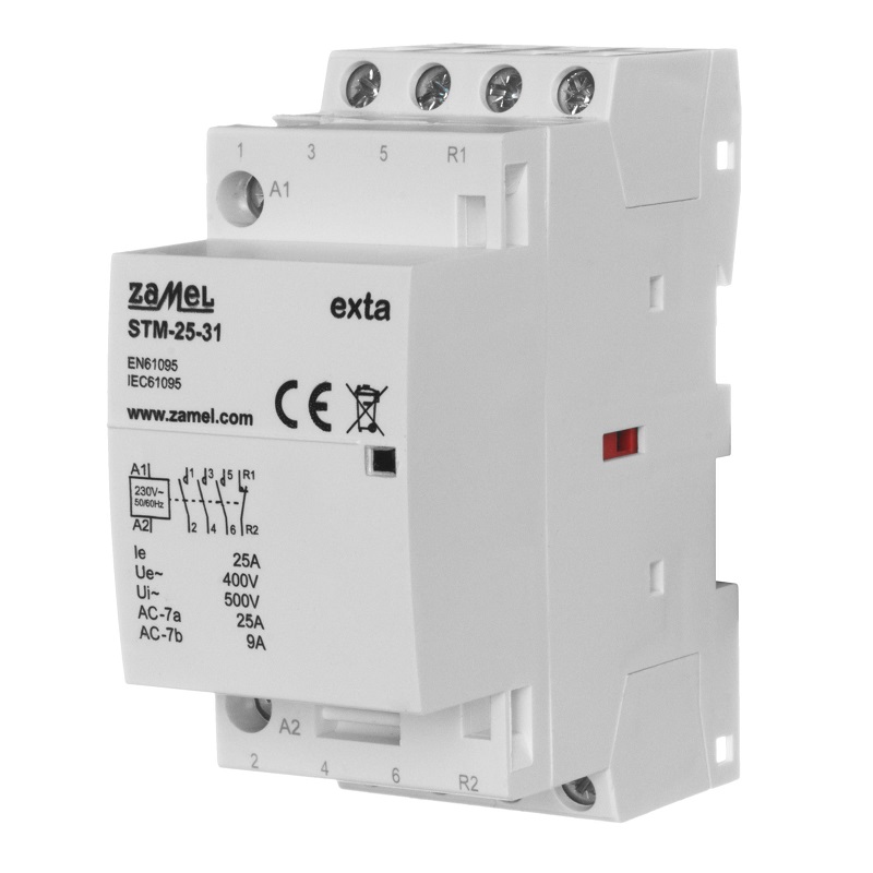 CONTACTOR MODULAR ELECTROMAGNÉTICO 25A 3xNA + 1xNC 230Vac