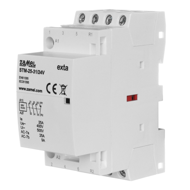 CONTACTOR MODULAR ELECTROMAGNÉTICO 25A 3xNA + 1xNC 24Vac/dc