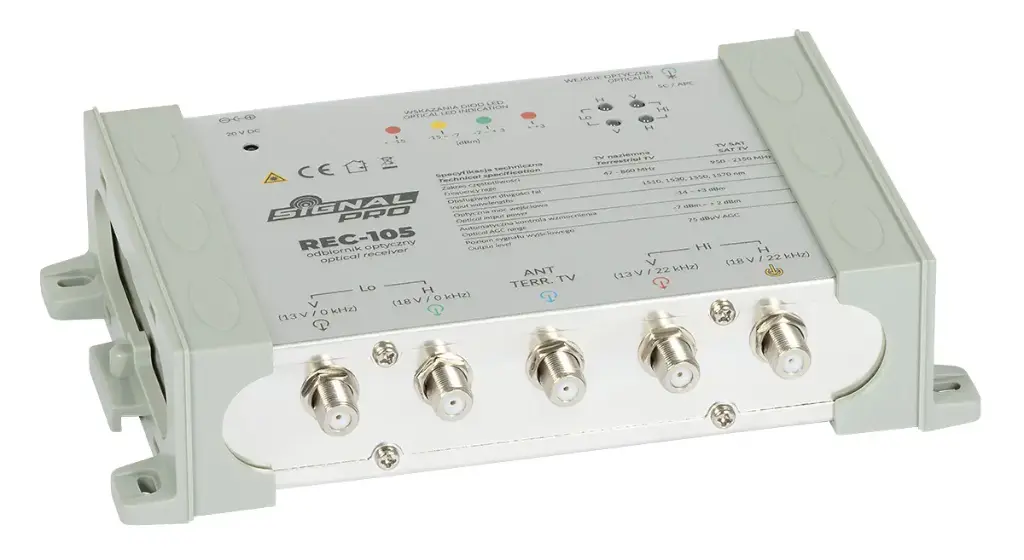RECEPTOR ÓTICO QUATRO REC-105 (4x SAT IF+Terr) SIGNAL PRO