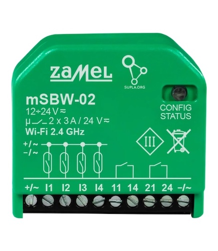 AUTOMATISMO RECEPTOR WIFI 2 CANALES SUPLA 12-24Vdc/ac PARA CAJA DE EQUIPO