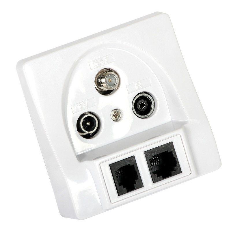[DPR694043] TOMADA TERMINAL TV-FM-SAT/RJ45-RJ11