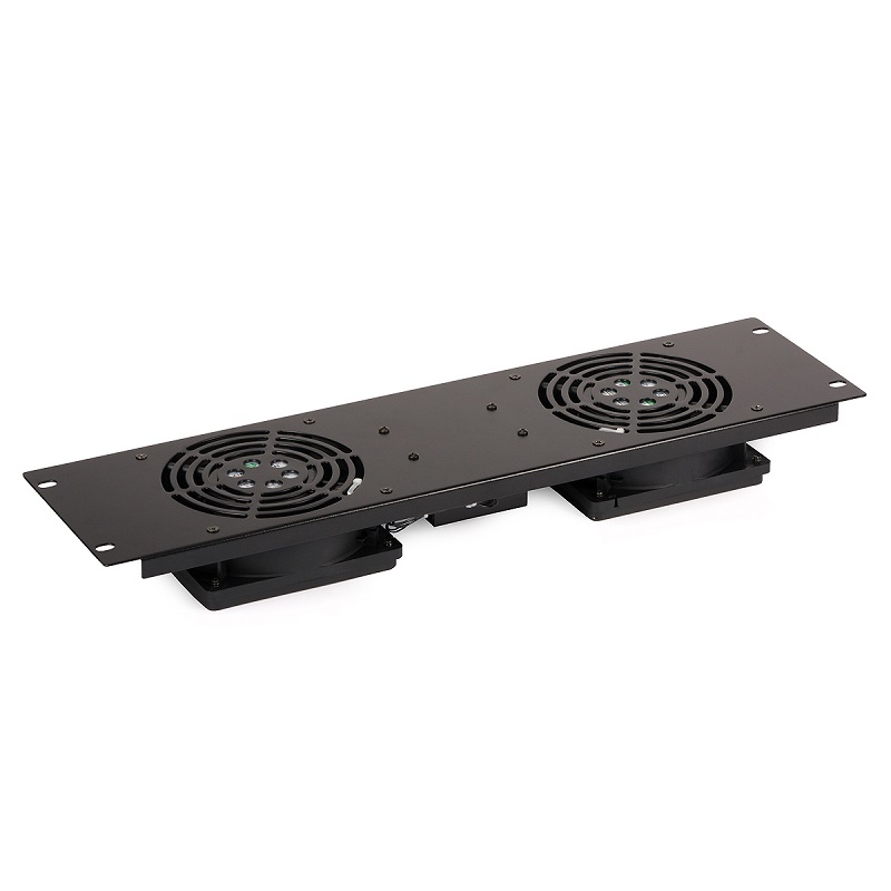 PAINEL VENTILAÇÃO FRONTAL 2xVENTOINHAS 19" RACK