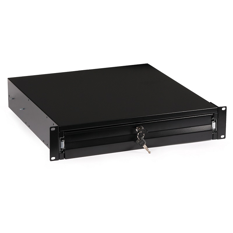 GAVETA 2U BLOQUEÁVEL POR CHAVE PARA BASTIDORES 600/800mm 19" RACK