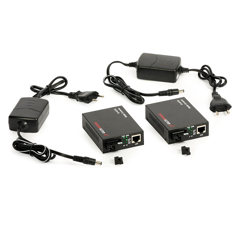 2x CONVERSOR ETHERNET MONOMODO M-407M 1xFIBRA 40km