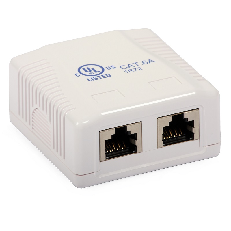 [DPJ2721] TOMADA SUPERFICIE RJ45 CAT.6A STP DUPLA