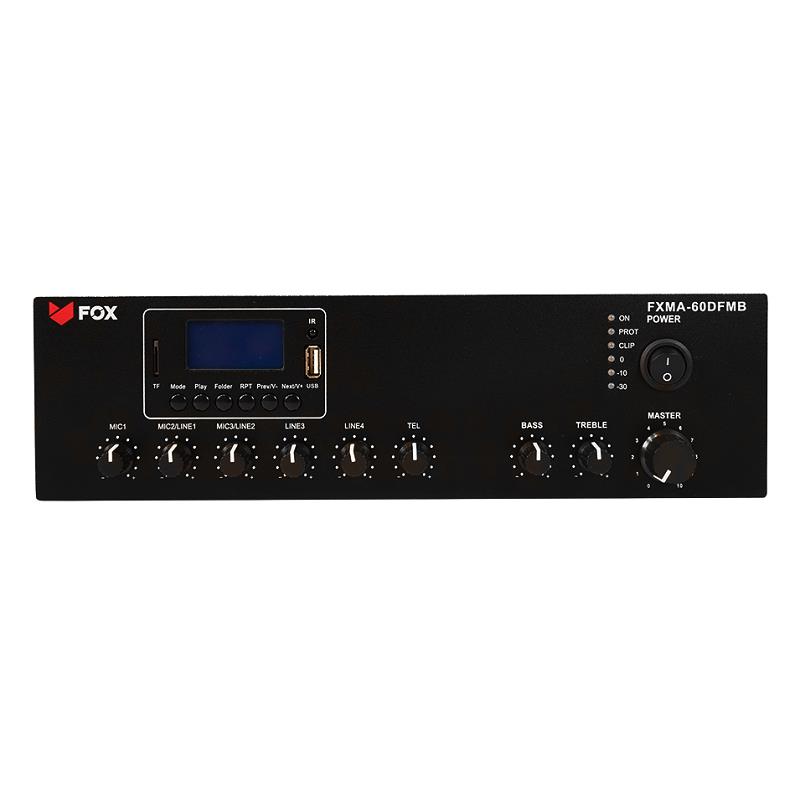 [FXMA-60DFMB] AMPLIFICADOR/MISTURADOR BLUETOOTH RADIO FM REPRODUÇÃO MP3 DAB+ 60W