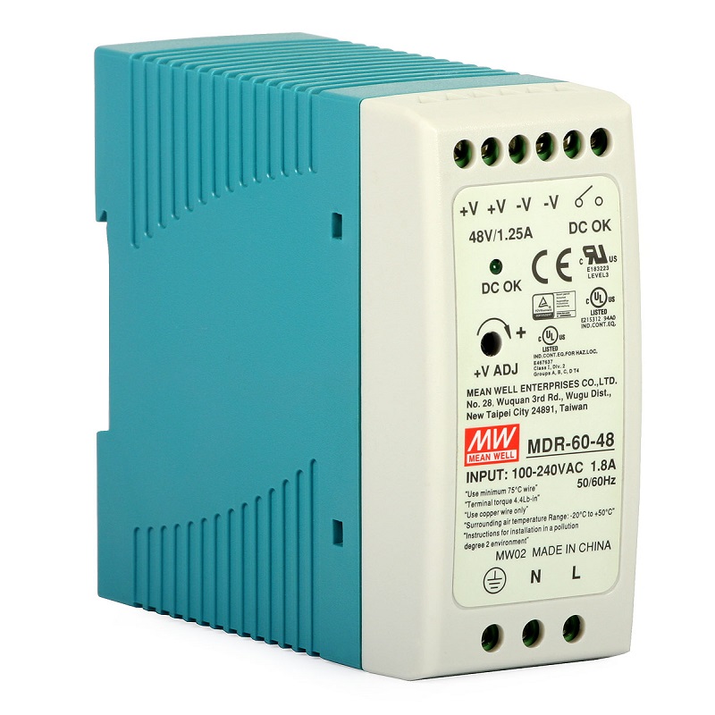 FONTE ALIMENTAÇÃO INDÚSTRIAL MDR-60-48 SMPS 48Vdc