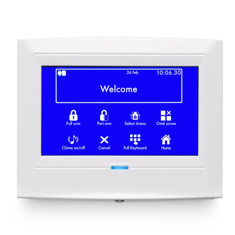 [TK-1250-FM-WH] TECLADO GRAU 3 TOUCHSCREEN ENCASTRAR BRANCO COM RECETOR WIRELESS 3xIN/OUT SUPORTE NFC SENSOR TEMPERATURA