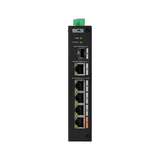 [BCS-L-SP0401G-1SFP] SWITCH INDÚSTRIAL PoE BCS LINE 4xPOE 100Mbps 1xRJ45 1000Mbps 1xSFP 1000Mbps