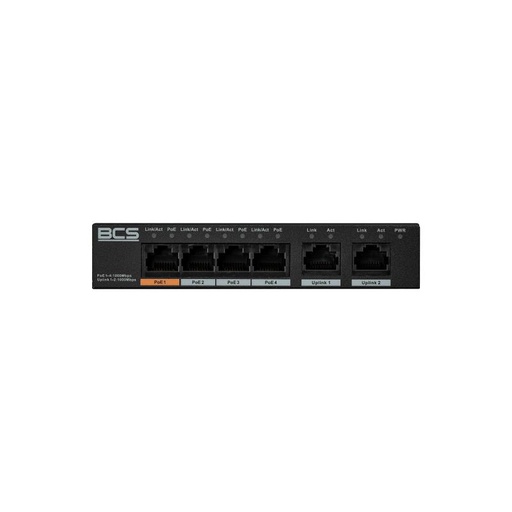 [BCS-L-SP04G02G] CONMUTADOR BCS LINE 4xPoE 1Gbps + 2xUPLINK 1Gbps 60W 802.3AF/AT/HI-PoE