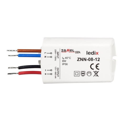 [ZMZNN0812] FONTE ALIMENTAÇÃO LED 12Vdc 8W