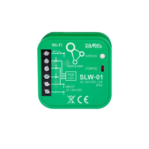 [ZMSLW01] RECETOR Wi-Fi CONTROLADOR RGB LED SUPLA 12-24Vdc 2A PARA CAIXA APARELHAGEM