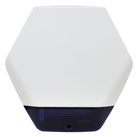 [ESX9-20-WB] SIRENE ESX HEXAGON GRAU 2 FRENTE BRANCA LENTE AZUL