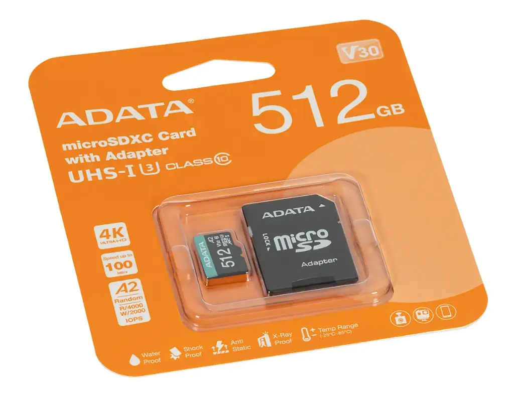 [DPM90380] CARTÃO MICROSDXC 512GB ADATA UHS1 U3 V30 A2