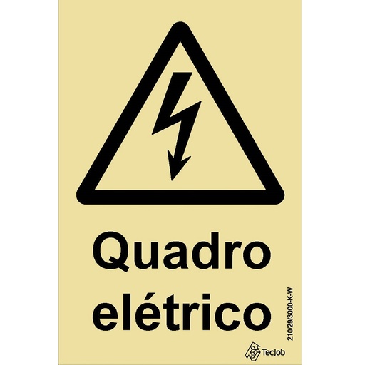 [IS0141C] SINAL FOTOLUMINESCENTE QUADRO ELÉTRICO COM TEXTO 200x300MM