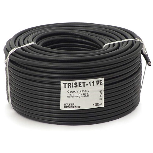 [DPE1025_100] 100m CABO COAXIAL 75 Ohm TRISET-11 PE1.65/7.2/10 