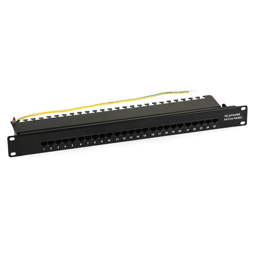 [DPR9120341] PAINEL 25 PORTAS 8P4C COM SUPORTE CABOS 19" RACK