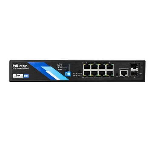 [BCS-B-SP08G-2SFP-M] SWITCH BCS BASIC GERIDO 8xPoE 1Gbps + 2xUPSFP 1Gbps 802.3AF/AT